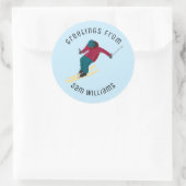 Skiing Ronde Sticker (Tas)