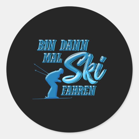 Skiing Ronde Sticker (Voorkant)