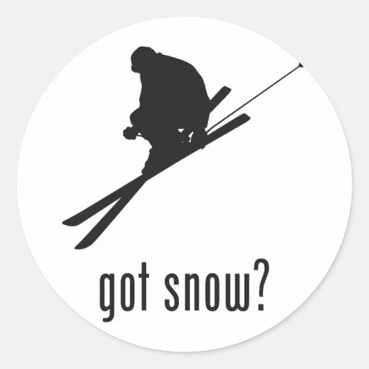 Skiing Ronde Sticker (Voorkant)