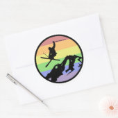 Skiing Ronde Sticker (Envelop)