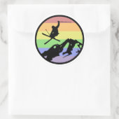 Skiing Ronde Sticker (Tas)