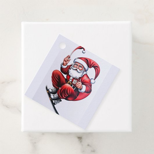 Skiing Santa Claus Bedankjes Labels