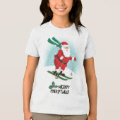 Skiing Santa Claus | FEESTDAGEN Tri-Blend Shirt (Voorkant)