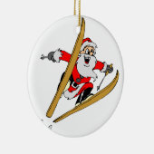 Skiing Santa Claus Keramisch Ornament (Rechts)