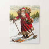 Skiing Santa Claus Legpuzzel (Verticaal)