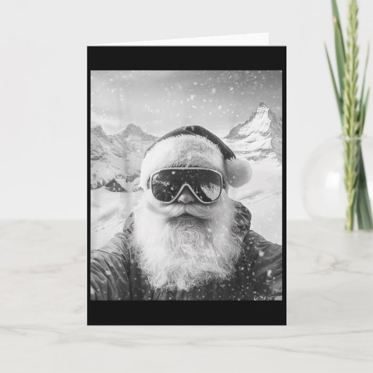 Skiing Santa Selfie Christmas  Kaart (Voorkant)