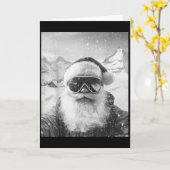 Skiing Santa Selfie Christmas  Kaart (Gele Bloem)