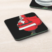  Skiing Santa Set van Kork Onderzetters (Linkerzijde)