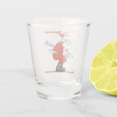 Skiing Santa Shot Glass Shot Glas (Achterkant)