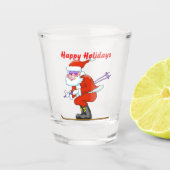 Skiing Santa Shot Glass Shot Glas (Voorkant)