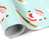 Skiing Santa Skier Gift Cadeaupapier (Rol Hoek)