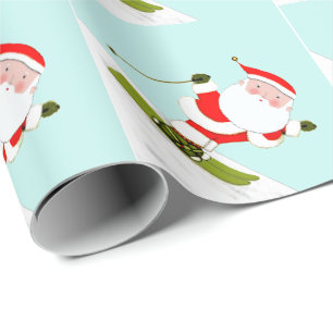 Skiing Santa Skier Gift Cadeaupapier