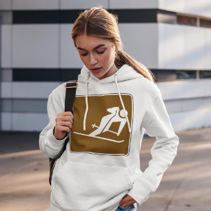 Skiing Sign Womens Hoodie