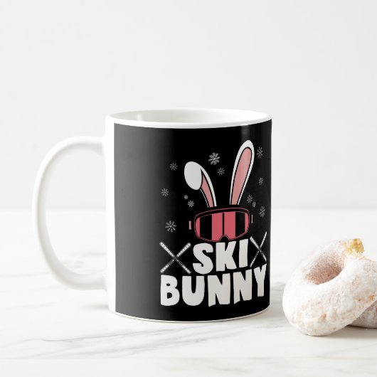 Skiing Ski Bunny Skier Winter Sports Koffiemok (Met donut)
