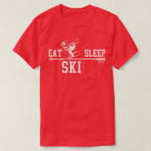 Skiing Ski Eat Sleep Herhaal wintersneeuwsport Ski T-shirt (Design voorkant)