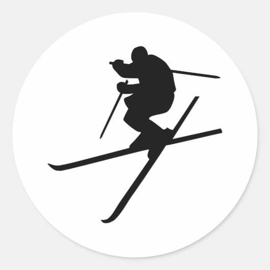 Skiing - Ski Freestyle Ronde Sticker (Voorkant)