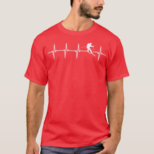 Skiing Ski Heartbeat-cadeau voor skiërs T-shirt