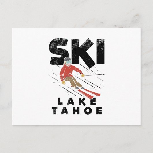Skiing - Ski Lake Tahoe Briefkaart (Voorkant)