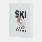 Skiing - Ski Lake Tahoe Glas Ornament (Voorkant links)