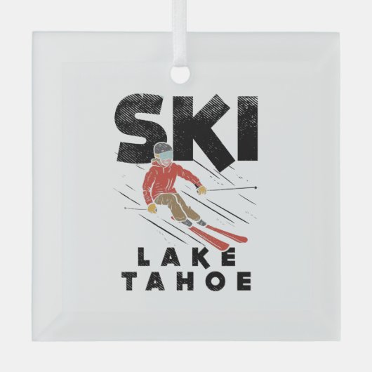 Skiing - Ski Lake Tahoe Glas Ornament (Voorkant)