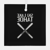 Skiing - Ski Lake Tahoe Glas Ornament (Achterkant)