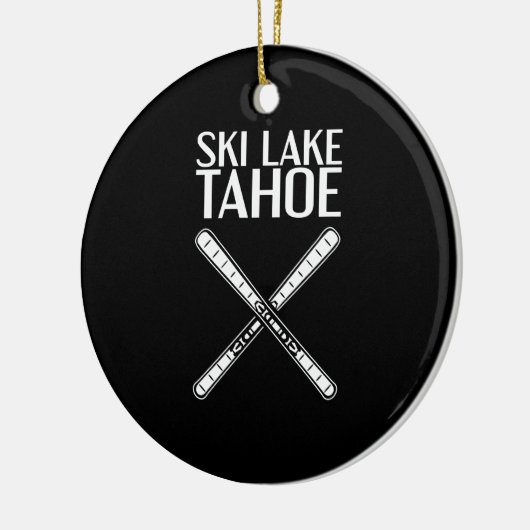Skiing - Ski Lake Tahoe Keramisch Ornament (Links)