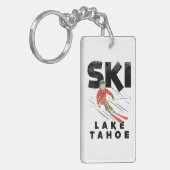 Skiing - Ski Lake Tahoe Sleutelhanger (Voorkant Links)