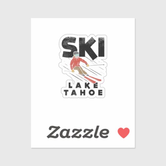 Skiing - Ski Lake Tahoe Sticker (Vel)