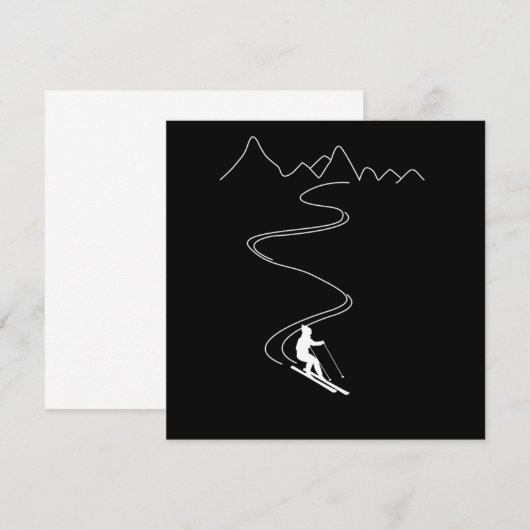 Skiing Ski Minimalist Skiing In The Mountains Kaart (Voorkant / Achterkant)