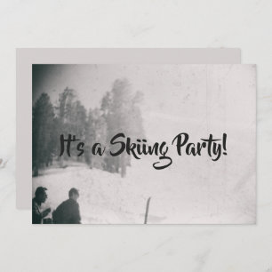 Skiing Ski Slope Party Retro Snow Mountain Kaart