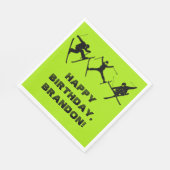 Skiing, Ski Tricks Thmed Teen Boys Birthday Party Servet (Hoek)