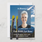 Skiing Skier Celebration of Life Service Kaart (Voorkant)