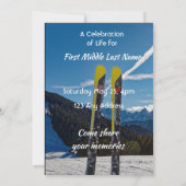 Skiing Skier Celebration of Life Service Kaart (Achterkant)