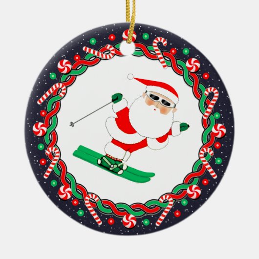 Skiing Skier Holiday Gift Keramisch Ornament (Voorkant)