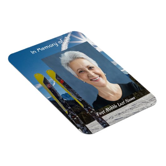 Skiing Skier  Memorial Keepsake  Magneet (Rechterzijde)