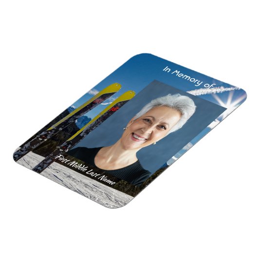 Skiing Skier  Memorial Keepsake  Magneet (Linkerzijde)