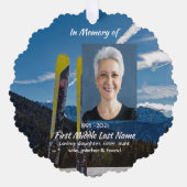 Skiing Skier Memorial Keepsake  Ornament Kaart (Voorkant)