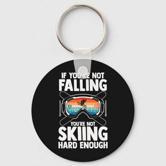 Skiing Skier Ski Sleutelhanger (Voorkant)