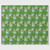 Skiing Sking sneeuwmatte groen Cadeaupapier (Vlak)