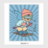  Skiing | skiverliefing | skiën grappig | ski Sticker (Vel)