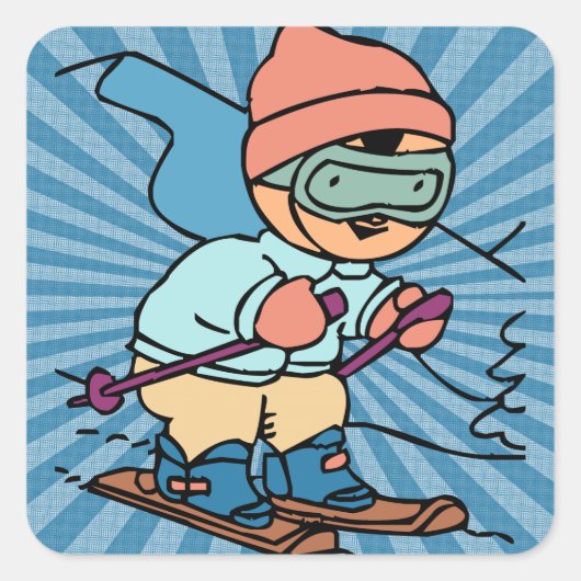  Skiing | skiverliefing | skiën grappig | ski Vierkante Sticker (Voorkant)