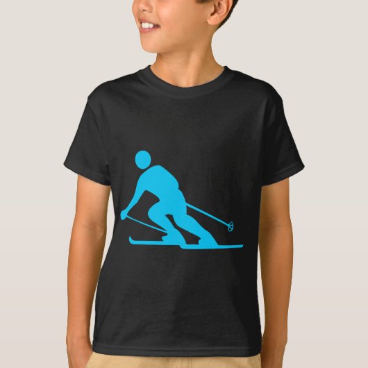 Skiing - Sky Blue T-shirt (Voorkant)