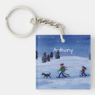 Skiing Sleutelhanger