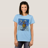 Skiing Snow Chicken Women's T-shirt (Voorkant volledig)