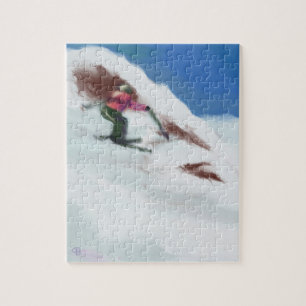 Skiing Snow Mountain Art Legpuzzel