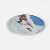 Skiing Snow Mountain Art Papieren Bordje (Gekanteld)