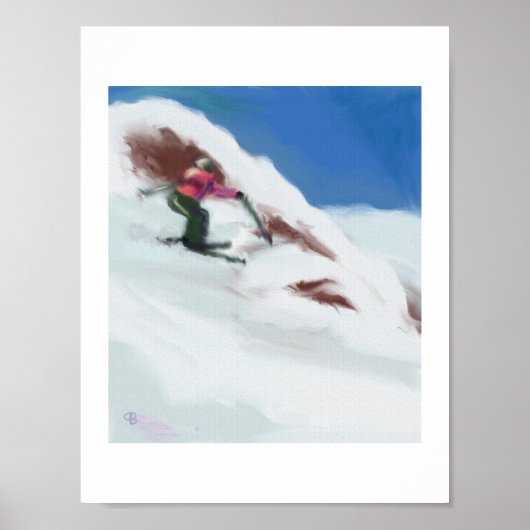 Skiing Snow Mountain Art Poster (Voorkant)
