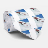 Skiing Snow Mountain Art Stropdas (Opgerold)