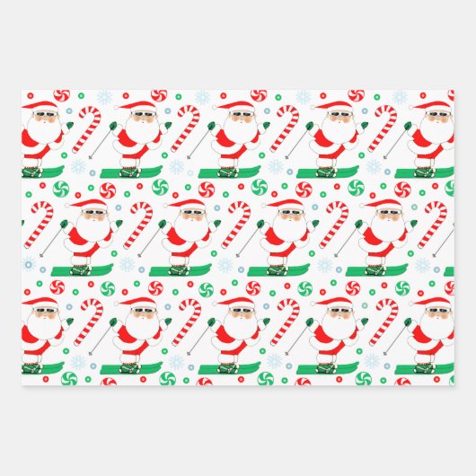 Skiing Snow Skier Holiday Gift Inpakpapier Vel (Voorkant 3)