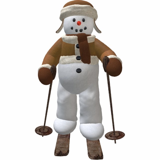 Skiing  Snowman Fotobeeldje Ornament (Voorkant)